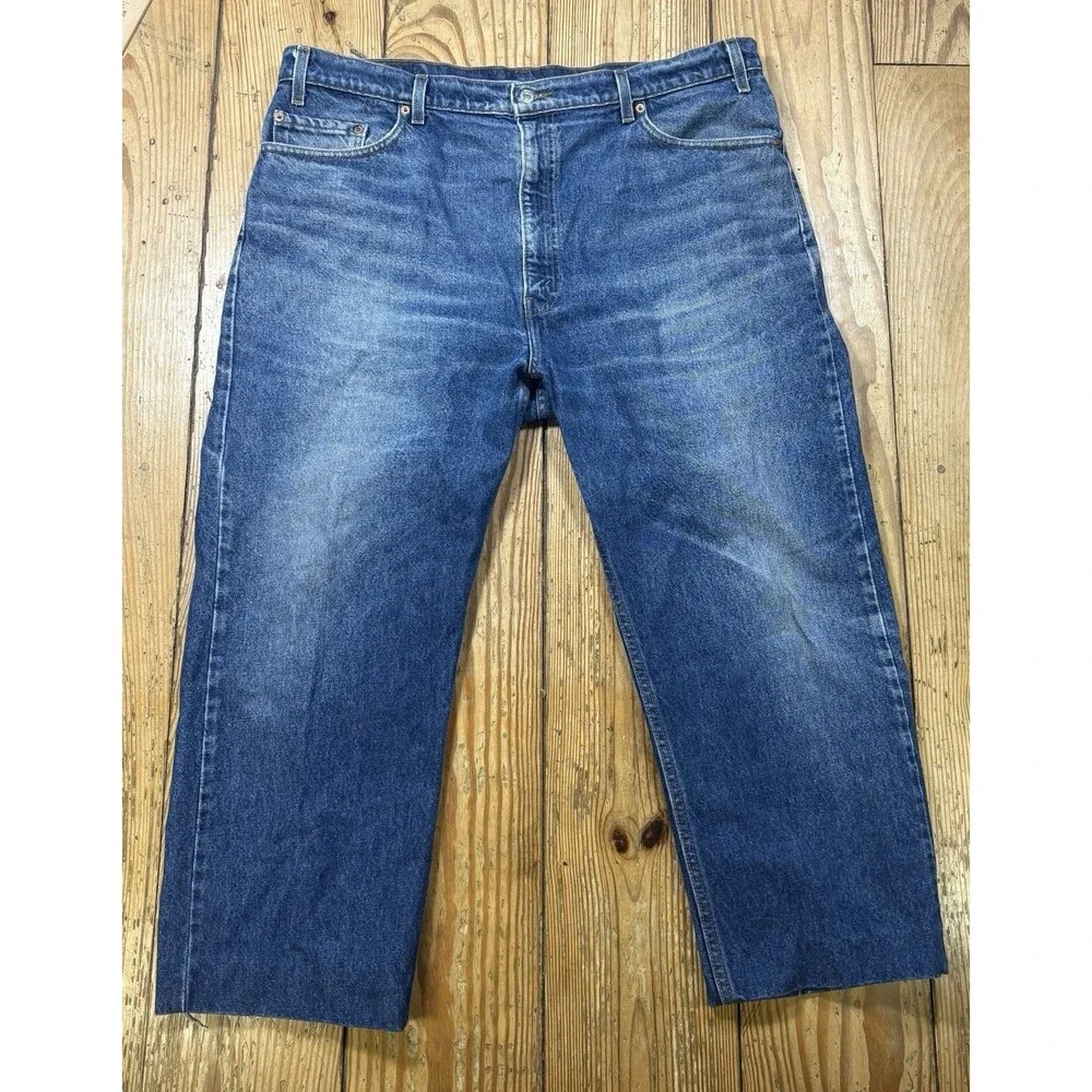 VTG 90s 80s Levi's 505 0216 Regular Fit Jeans Mens 41x25 Denim Cut Off Distress